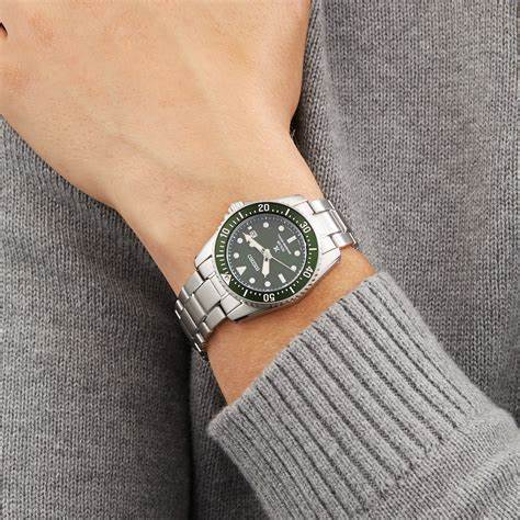 Seiko Prospex SNE583P1 Reloj buceo solar hombre - Esfera verde, Brazalete acero