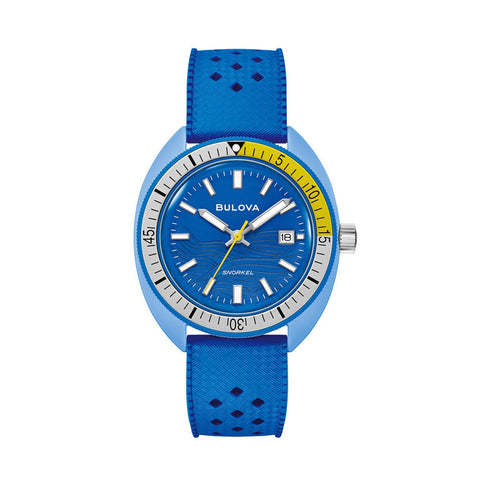 BULOVABulova 98B445 Men's Snorkel Watch – Blue Hybrid Ceramic, Blue Dial, 100m WRWATCHESEcecile