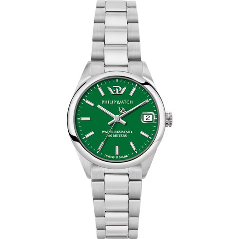 Philip Watch Caribe Urban R8253597647 Women's Watch - Stainless Steel, Green Dial