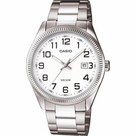 CASIO & VINTAGECasio MTP - 1302D - 7BVDF Men's Analog Watch – White Dial with Stainless Steel BraceletWATCHESEcecile