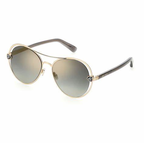 Jimmy Choo SARAH/S RHL-FQ Damen-Sonnenbrille - 56mm, Gold-schwarzer Rahmen mit grauen Verlaufsgläsern