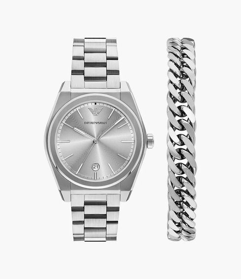 Orologio e bracciale da uomo Emporio Armani AR80075SET - Acciaio inossidabile 41 mm