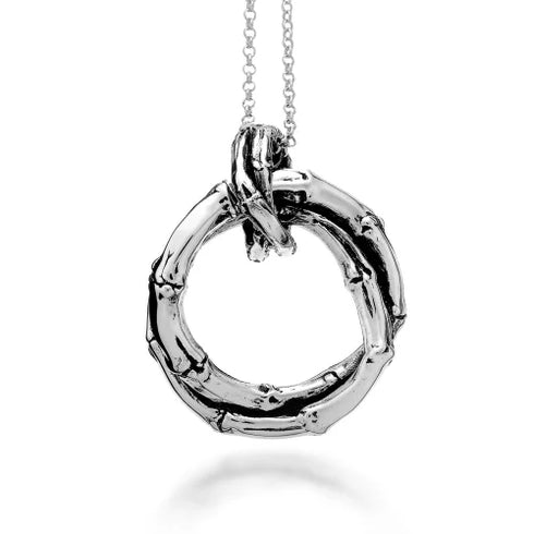 GIOVANNI RASPINIGiovanni Raspini Necklace 09681 – Sterling Silver Bamboo Pendant, 90cm Handmade in ItalyBIJOUXEcecile