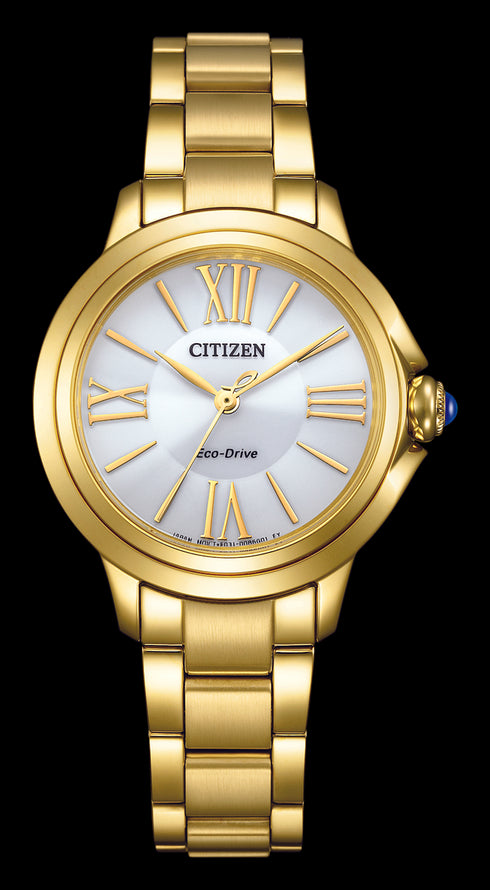 Citizen L Ceci EM1162-52A Eco-Drive Women’s Watch – Gold & White, 31.5 mm