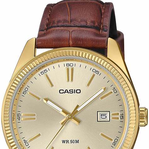 CASIO & VINTAGECasio MTP - 1302PGL - 9AVEF Men's Analog Watch – Gold Dial with Genuine Leather StrapWATCHESEcecile