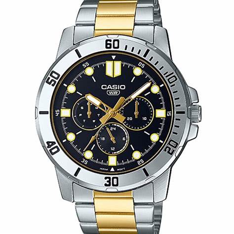 CASIO & VINTAGECasio MTP - VD300SG - 1EUDF Men's Two - Tone Stainless Steel Watch – Black DialWATCHESEcecile