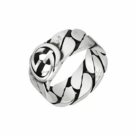 Anillo Gucci Interlocking G Plata de Ley 8mm - Talla 6