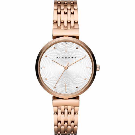 Armani Exchange AX5901 Women's Zoe Rose Gold-Tone Stainless Steel Watch