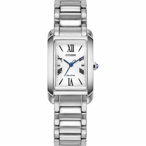Citizen EW5620-55A Ladies’ Eco-Drive Watch – Silver Dial, Stainless Steel 32.5 × 19.5 mm