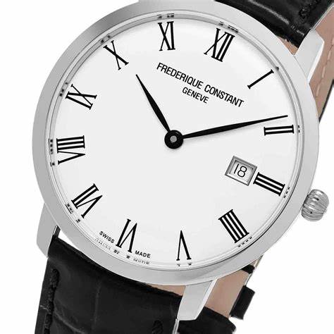FREDERIQUE CONSTANTFrederique Constant Slimline Automatic FC - 306MR4S6 – Silver Dial, Stainless Steel Case, Black Leather StrapWATCHESEcecile