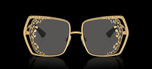 DOLCE & GABBANADolce & Gabbana DG 2306 02/GT 55 Women's Sunglasses – Gold Frame, Dark Grey LensesEYEWEAREcecile