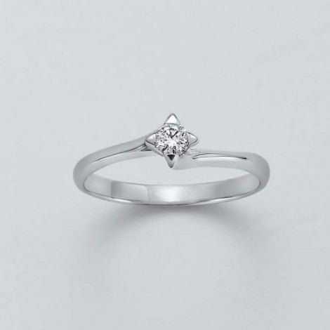 MILUNAMiluna LID2850 - 006G7 Women's Solitaire Ring - 18K White Gold with 0.06ct DiamondJEWELRYEcecile