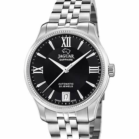 Jaguar Classic Automatic J1000/2 Women's Watch – Stainless Steel Case, Black Dial, Sapphire Crystal