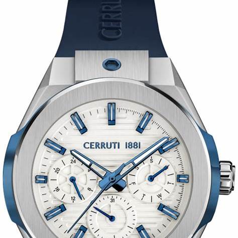 CERRUTI 1881Cerruti 1881 Ruscello CIWGQ2116906 Men's Quartz Watch - White Dial, Blue Rubber StrapWATCHESEcecile