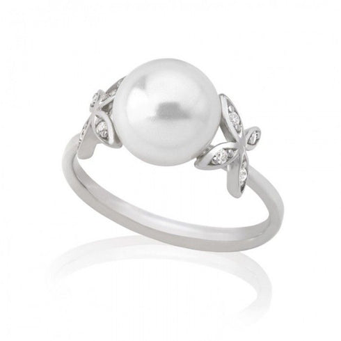 MAJORICAMajorica 16043.01.2.917.010.1 Women's Ring – Rhodium - Plated Silver, Simulated Pearl, Cubic ZirconiaBIJOUXEcecile