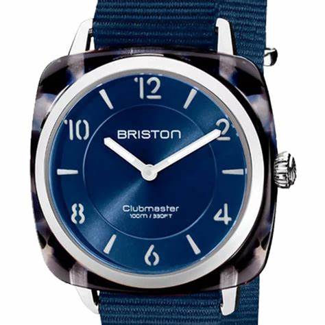 BRISTON: Briston Clubmaster Chic 36mm Midnight Blue Dial Interchangeable NATO Strap 21536.SA.UB.33.NMBWATCHESEcecile