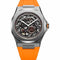 D1 MILANOD1 Milano Skeleton Slice Orange SKRJ16 Unisex Watch - Silver Stainless Steel, Skeleton Dial, Orange Rubber Strap, 41.5mmWATCHESEcecile