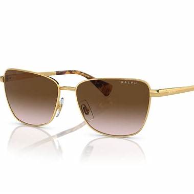 Ralph by Ralph Lauren RA4143 9004/13 Women's Butterfly Sunglasses – Shiny Gold Frame, Gradient Brown Lenses