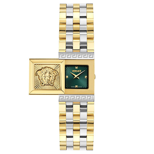 Versace Reveal VE0C00125 Women’s Watch – Green Dial, Two-Tone 18×25mm