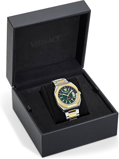 Versace VE0I00325 V-Contempo GMT Automatic Watch – Green Dial, 40 mm