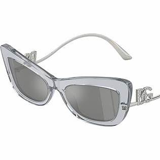DOLCE & GABBANADolce & Gabbana DG 4467B 32916G 55 Women's Sunglasses – Transparent Grey Frame, Light Grey Mirrored Silver LensesEYEWEAREcecile