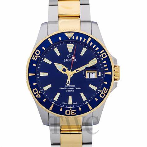 JAGUARJaguar Men's Swiss Quartz Diver Watch - Model J863/C, Two - Tone Stainless Steel, Blue DialWATCHESEcecile