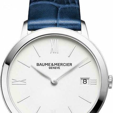 BAUME&MERCIERBaume & Mercier Classima MOA10355 Women's Quartz Watch - 36.5mm Stainless Steel Case, White Dial, Blue Leather StrapWATCHESEcecile