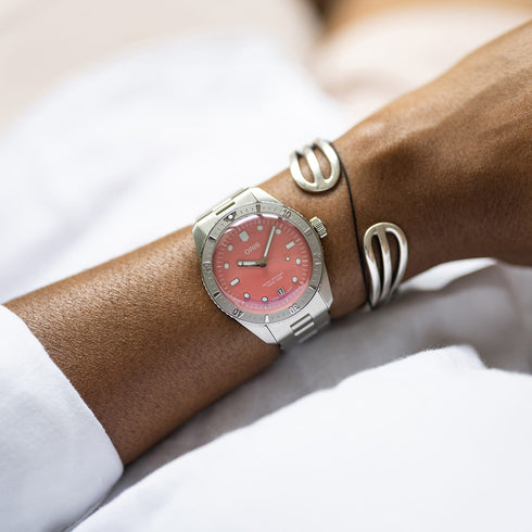 Oris Divers Sixty-Five 'Cotton Candy' 38mm - Quadrante rosa, bracciale in acciaio, automatico
