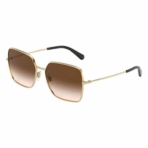 Dolce & Gabbana Slim DG2242 02/13 Gafas de sol para mujer - montura dorada, cristales degradados marrones