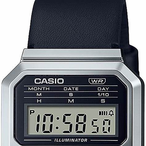 CASIO & VINTAGECasio A100WEL - 1AEF Vintage Digital Watch - Stainless Steel Bracelet, Black DialWATCHESEcecile