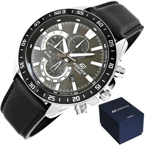 CASIO EDIFICECasio Edifice EFV - 620L - 1AVUEF Men's Chronograph Watch with Black Leather StrapWATCHESEcecile