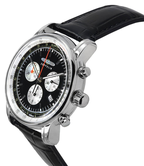 ZEPPELINZeppelin LZ14 Marine Chronograph 8888 - 2 Men's Watch - Black Dial, Black Leather StrapWATCHESEcecile