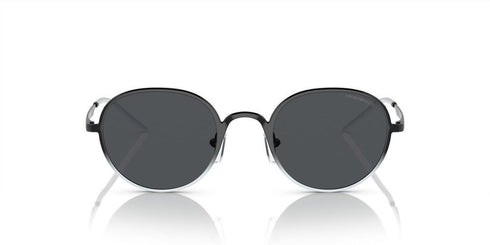 Emporio Armani EA2151 337487 Unisex Sunglasses - Shiny White/Black Frame, Dark Grey Lenses, 48mm