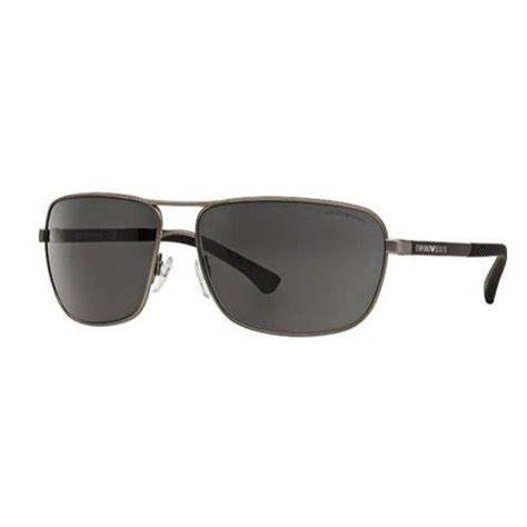 Lunettes de soleil Emporio Armani EA2033 3130/87 pour homme - monture en bronze mat, verres gris foncé, 64mm