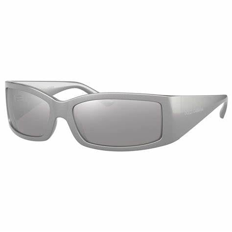 Dolce & Gabbana DG6188 34156G Gafas de sol unisex - montura gris metalizado, lentes gris claro con reflejo plateado