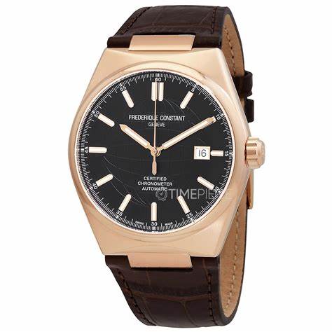 FREDERIQUE CONSTANTFrederique Constant Highlife Automatic COSC FC - 303B4NH4 – Black Dial, Rose Gold - Tone Case, Brown Leather StrapWATCHESEcecile