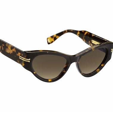 Lunettes de soleil œil de chat pour femme Marc Jacobs MJ 1045/S 086/HA - monture havane foncé, verres dégradés marron