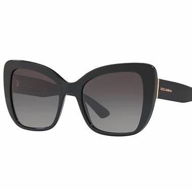 Dolce & Gabbana DG4348 501/8G 54 Women's Butterfly Sunglasses - Black Frame, Gray Gradient Lenses
