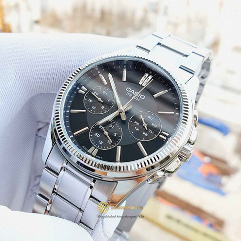 CASIO & VINTAGECasio MTP - 1375D - 1AVDF Men's Quartz Watch - Black Dial, Stainless Steel BraceletWATCHESEcecile