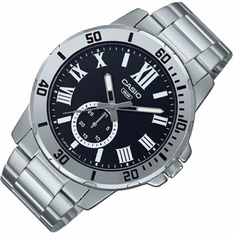 CASIO & VINTAGECasio MTP - VD200D - 1BUDF Men's Stainless Steel Watch – Black DialWATCHESEcecile
