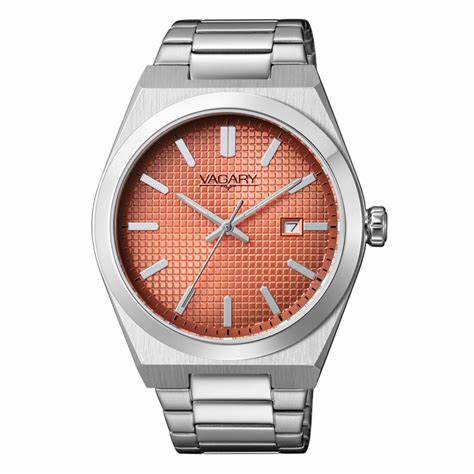 Vagary IB9-212-91 Men’s Timeless Watch – Salmon Dial, Steel 40mm