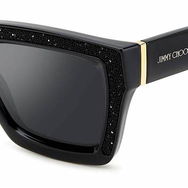 Jimmy Choo MEGS/S 807/T4 Damensonnenbrille - 51mm, Schwarzer Rahmen mit grauen Verlaufsgläsern