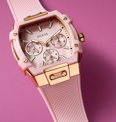 Guess GW0032L7 Women’s Sparkling Pink Multi-Function Watch – Rose Gold