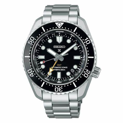 SEIKOSeiko Prospex SPB383J1 Men's Automatic GMT Diver's Watch - 1968 Re - interpretation, Black Dial, Stainless Steel BraceletWATCHESEcecile