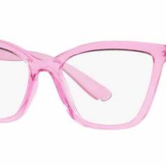 Dolce & Gabbana DG5076 3097 53 Lunettes yeux de chat pour femme - monture rose transparente