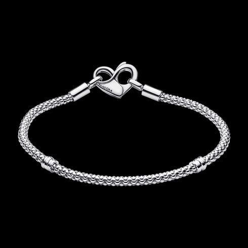 PANDORAPandora Moments Studded Chain Bracelet 592453C00 - 23 - Sterling Silver, Heart Clasp, 23cmBIJOUXEcecile