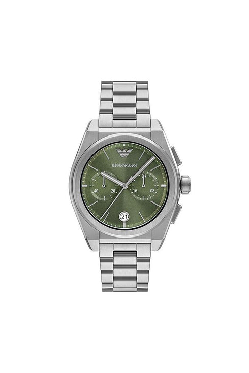 EMPORIO ARMANIEmporio Armani AR11640 Men's Chronograph Watch - Silver Case, Green DialWATCHESEcecile