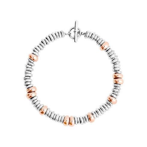 DODODoDo Rondelle Bracelet DBC4001RONDE00RAGL - Bicolor Rose Gold & Silver, 18.5 cmJEWELRYEcecile