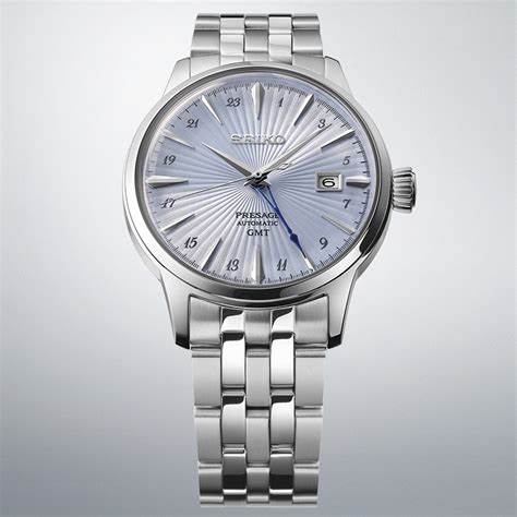 SEIKOSeiko Presage SSK037J1 Cocktail Time GMT Men's Watch - Light Blue Dial, Stainless Steel BraceletWATCHESEcecile