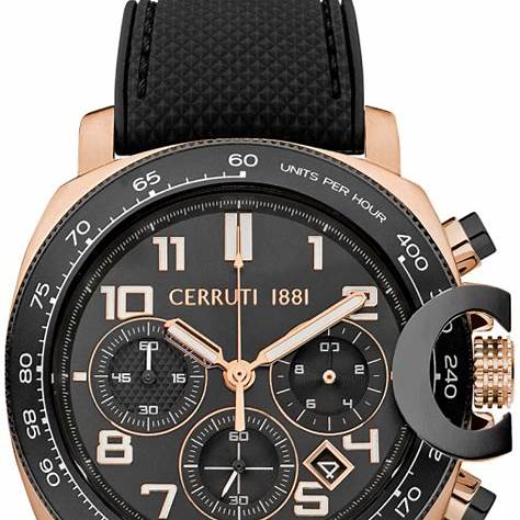 CERRUTI 1881Cerruti 1881 CIWGO2206802 Men's Quartz Chronograph Watch - Black Dial, Black Rubber StrapWATCHESEcecile